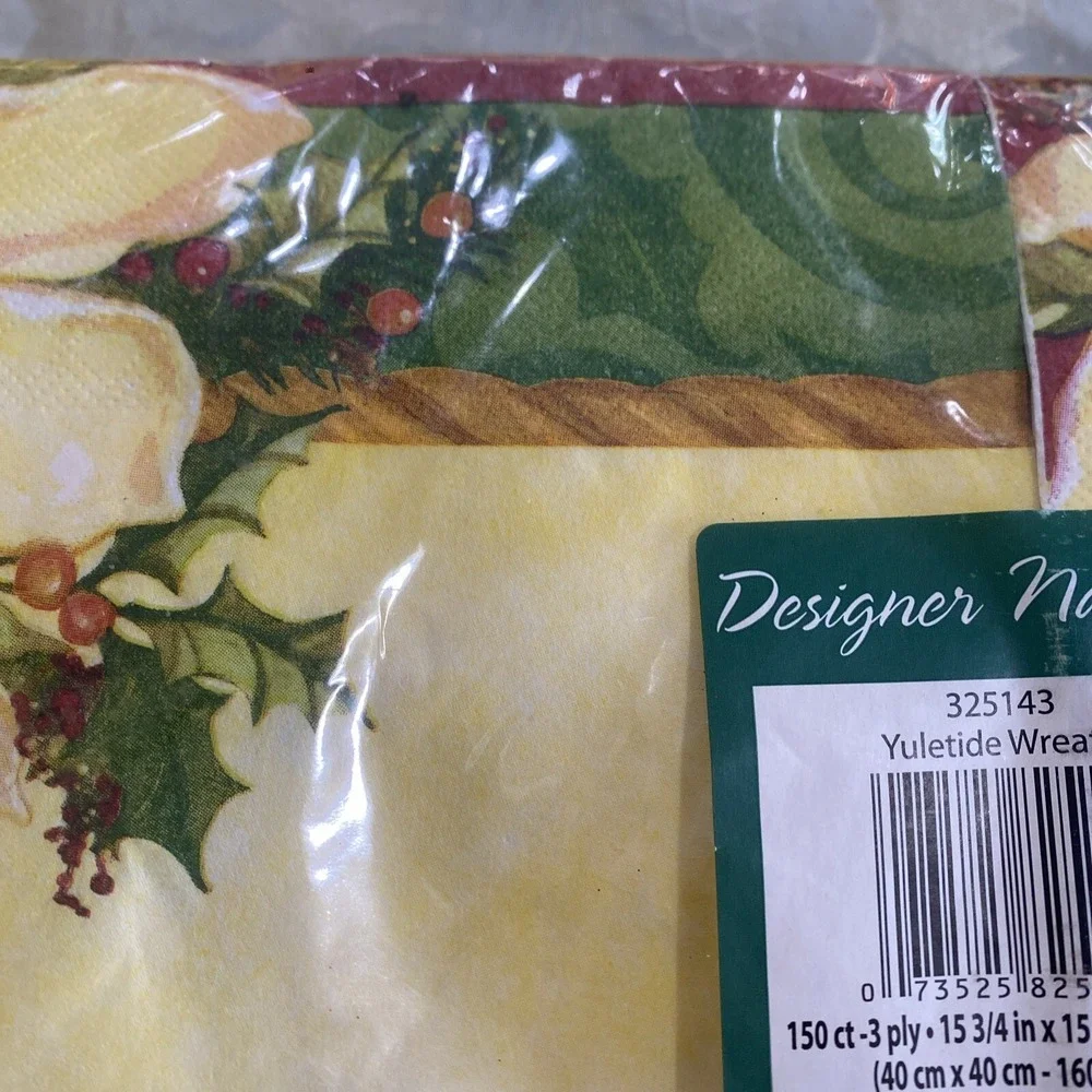 Yuletide Wreath DesignWare Vintage Christmas Napkins pkg of 150 15
